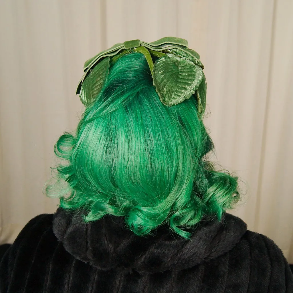1960s Velvet Leaf Crescent Hat