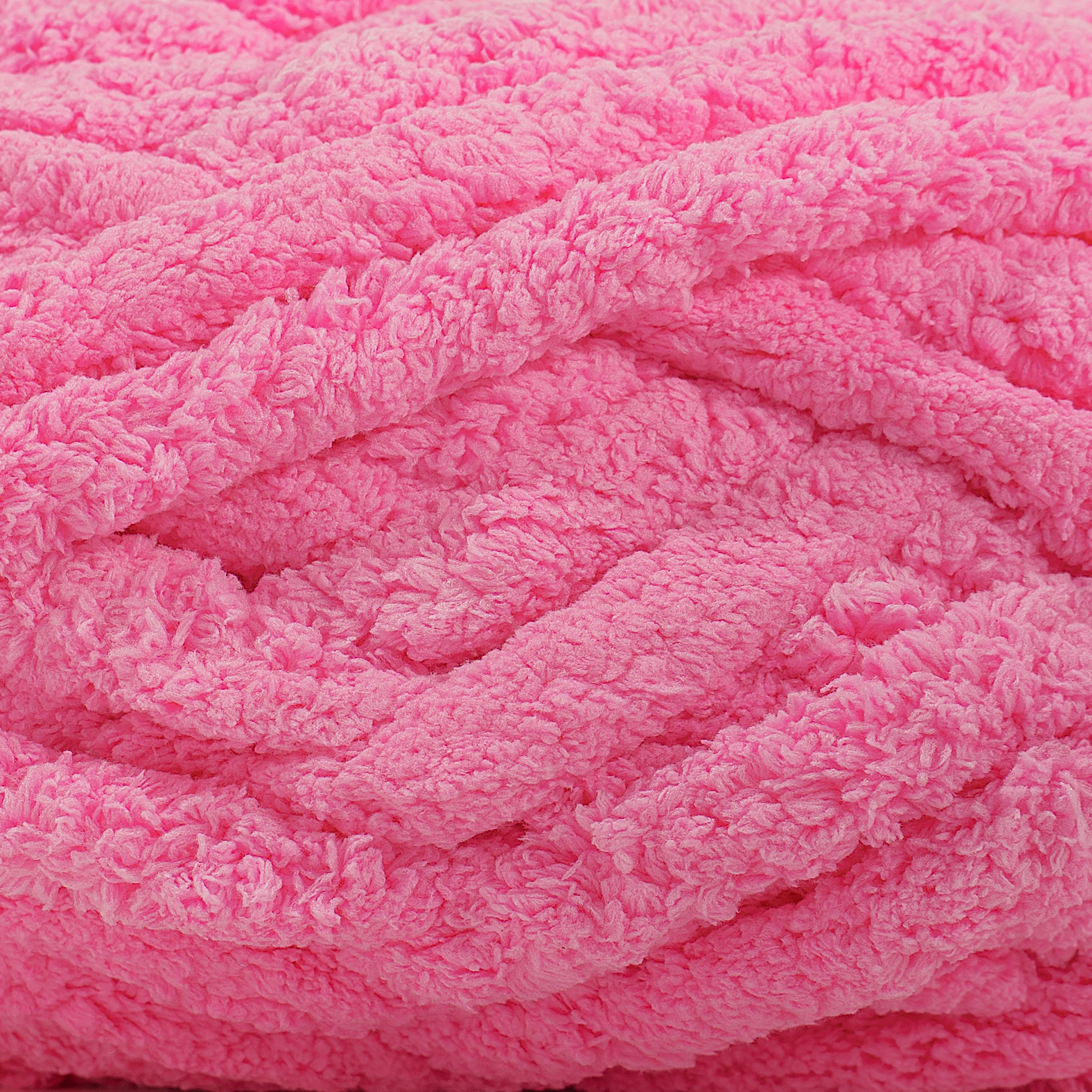 20mm Chunky Chenille Yarn - Raspberry Color