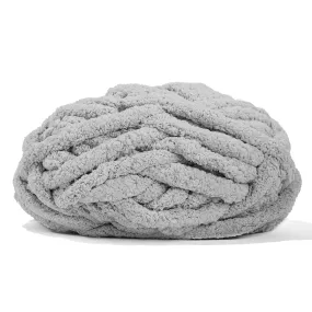 20mm Chunky Chenille Yarn - Soft Gray Color