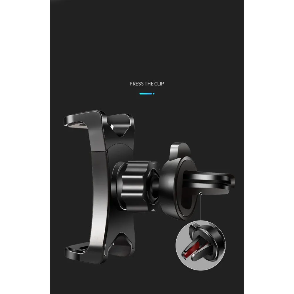 3 in 1 Car GPS Smartphone Holder: Dashboard / Visor Clamp   AC Grid Clip for Alcatel One Touch M'Pop, One Touch 5020 - Black