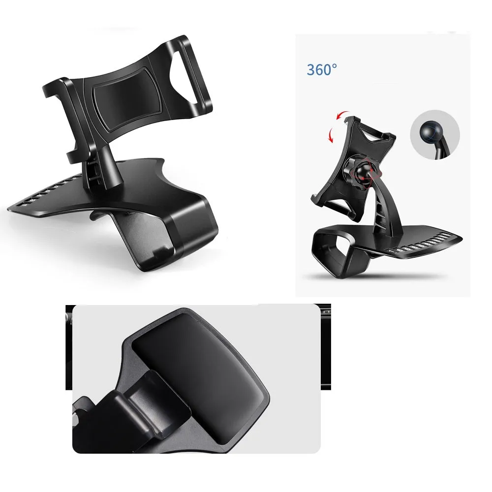 3 in 1 Car GPS Smartphone Holder: Dashboard / Visor Clamp   AC Grid Clip for Alcatel One Touch M'Pop, One Touch 5020 - Black