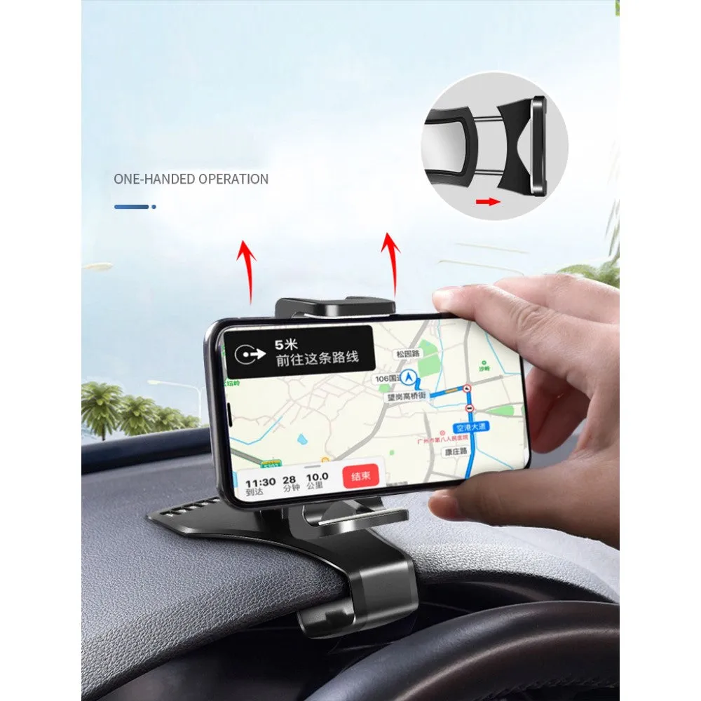 3 in 1 Car GPS Smartphone Holder: Dashboard / Visor Clamp   AC Grid Clip for Alcatel One Touch M'Pop, One Touch 5020 - Black