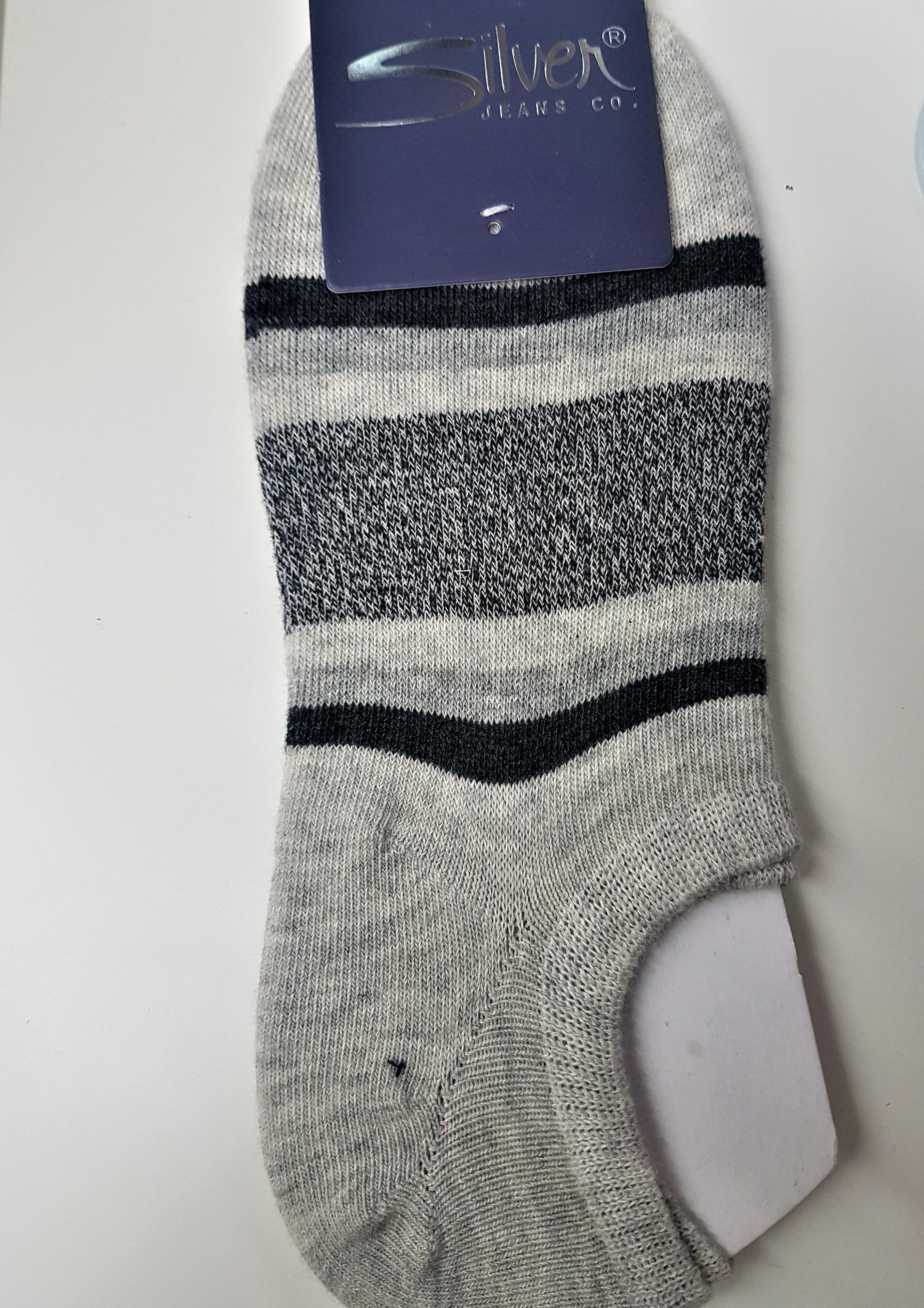 65% Cotton Invisible Liner Ankle Socks- by Silver Jeans Co.
