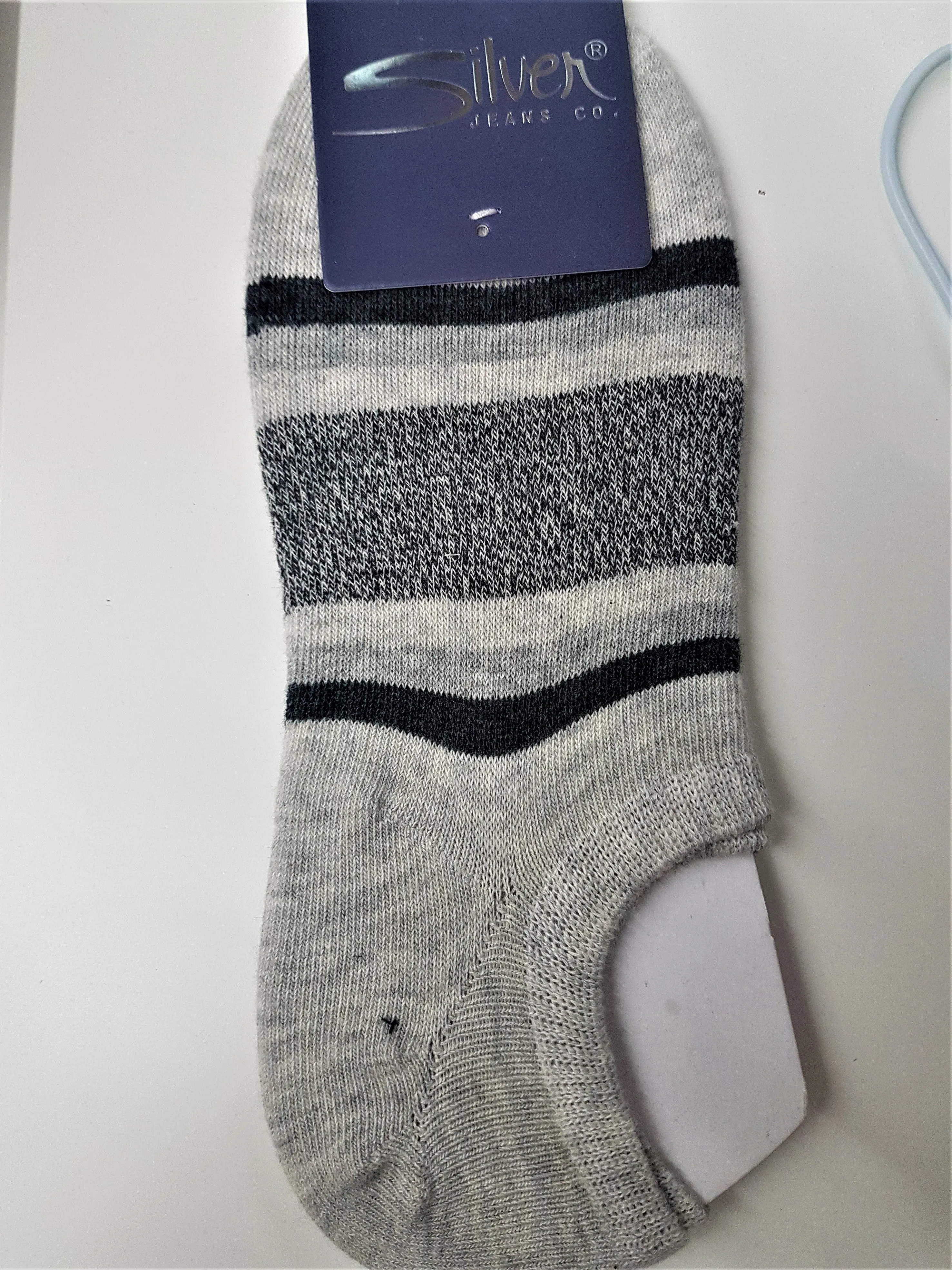 65% Cotton Invisible Liner Ankle Socks- by Silver Jeans Co.