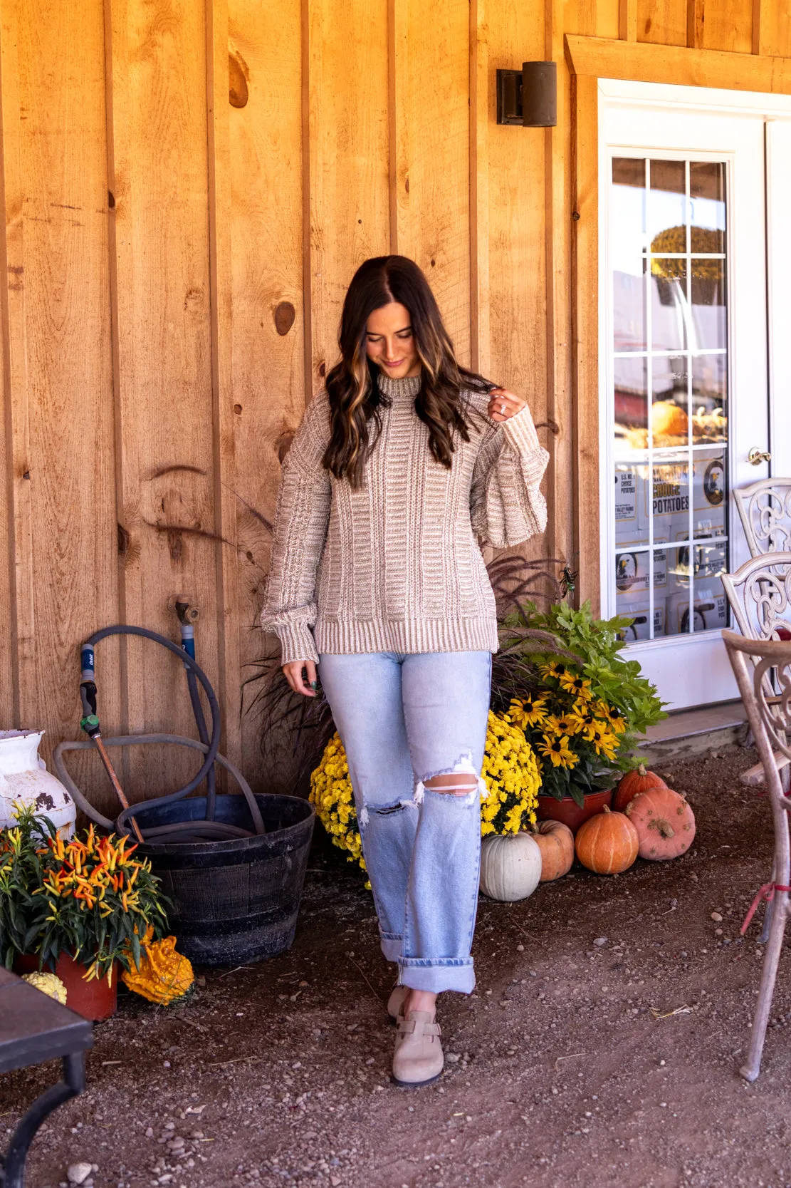 Abbie Two Tone Sweater | Olive