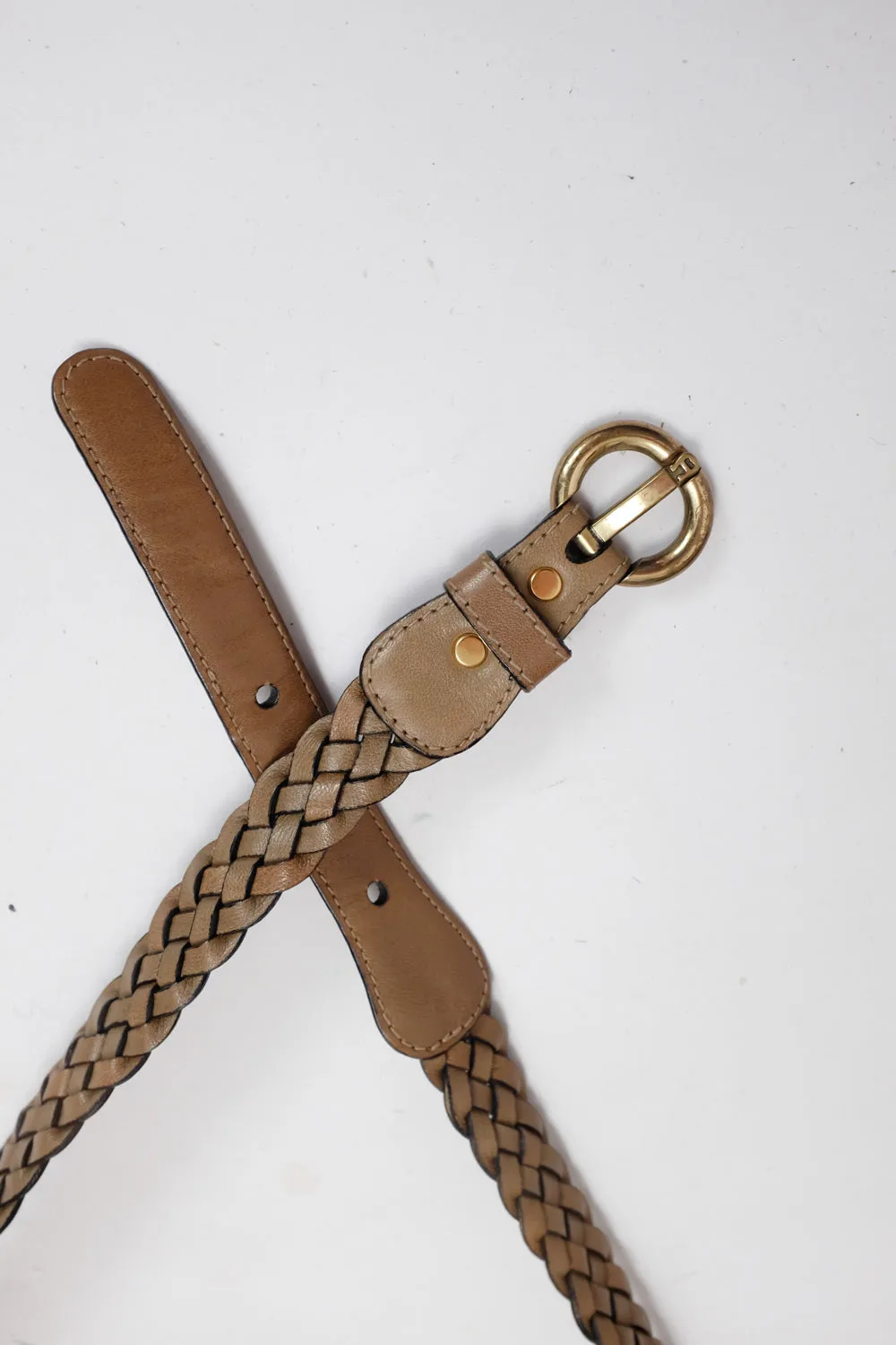 AIGNER WOVEN XS SEPIA GOLD WAIST BELT