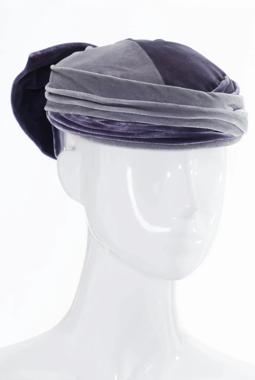Alfreda Vintage Hat 1940s Two Toned Purple Velvet