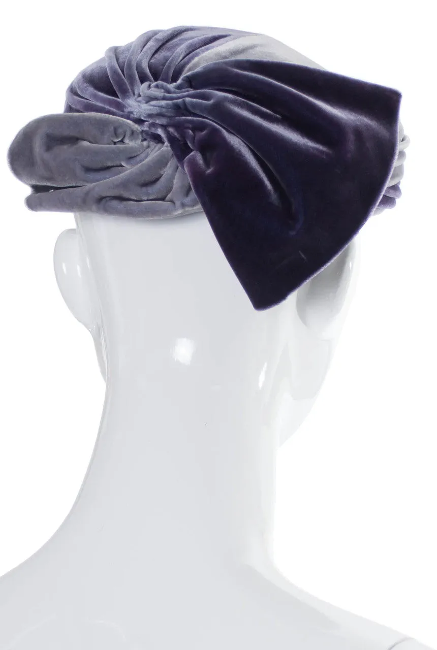 Alfreda Vintage Hat 1940s Two Toned Purple Velvet