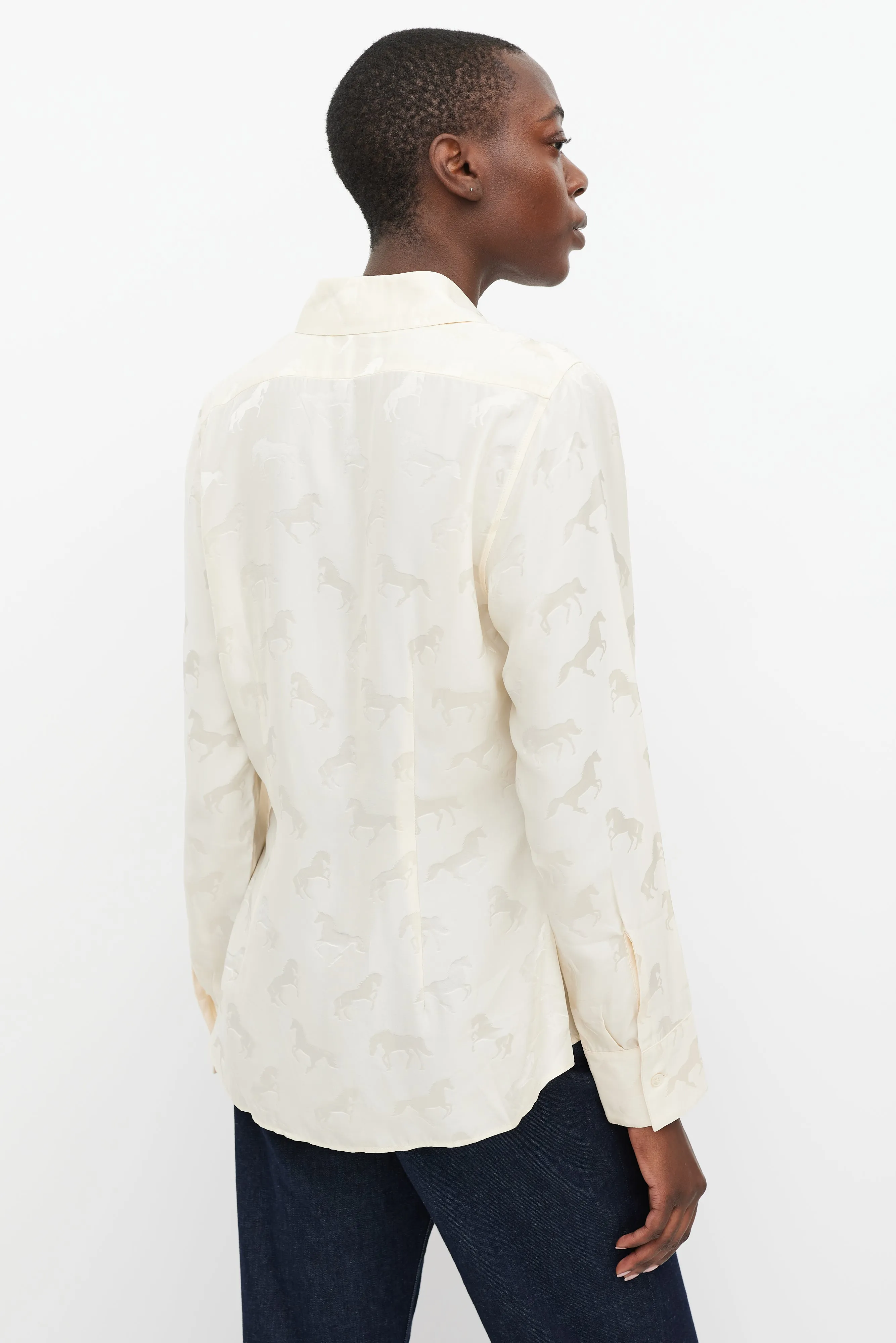 Beige Patterned Shirt