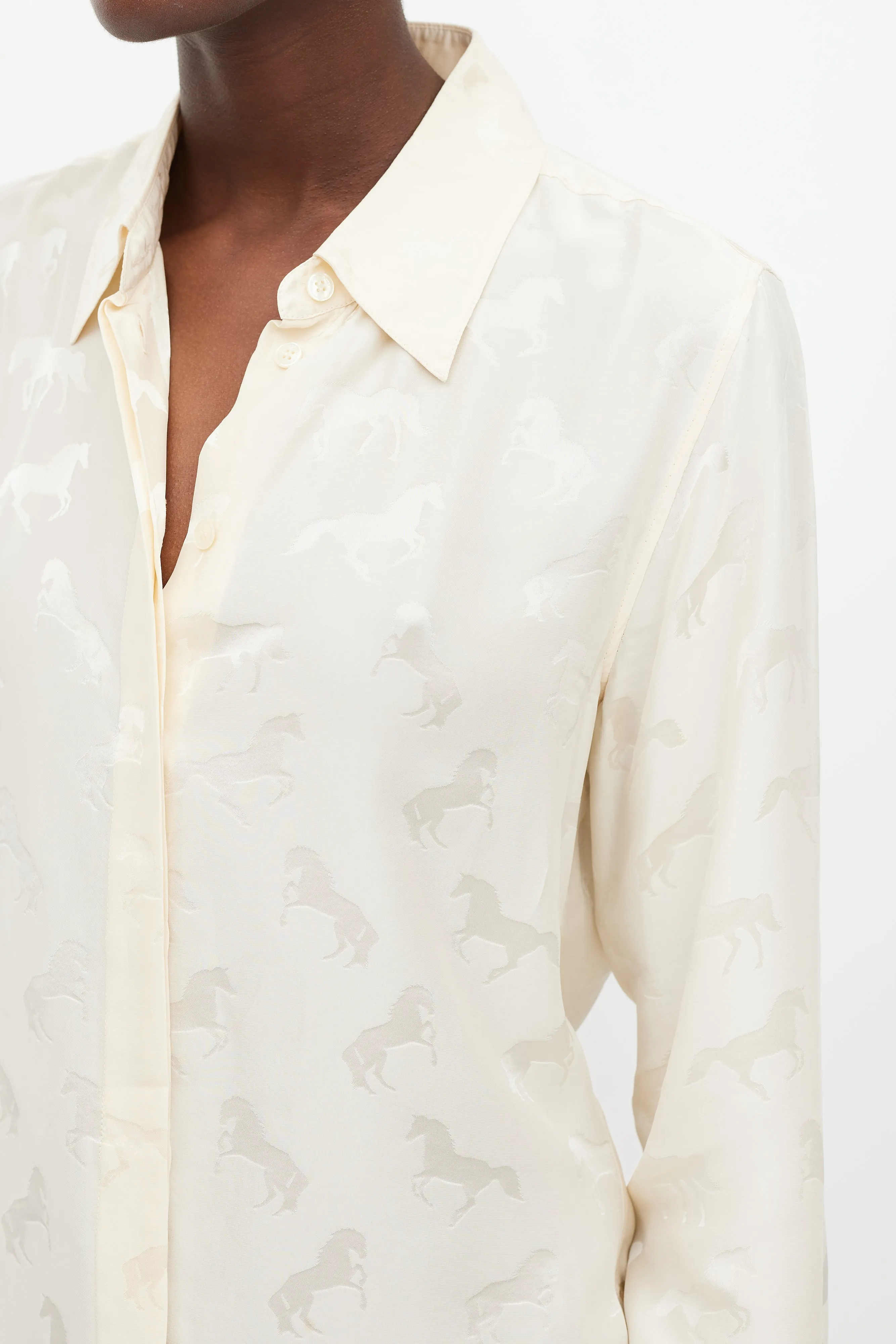 Beige Patterned Shirt
