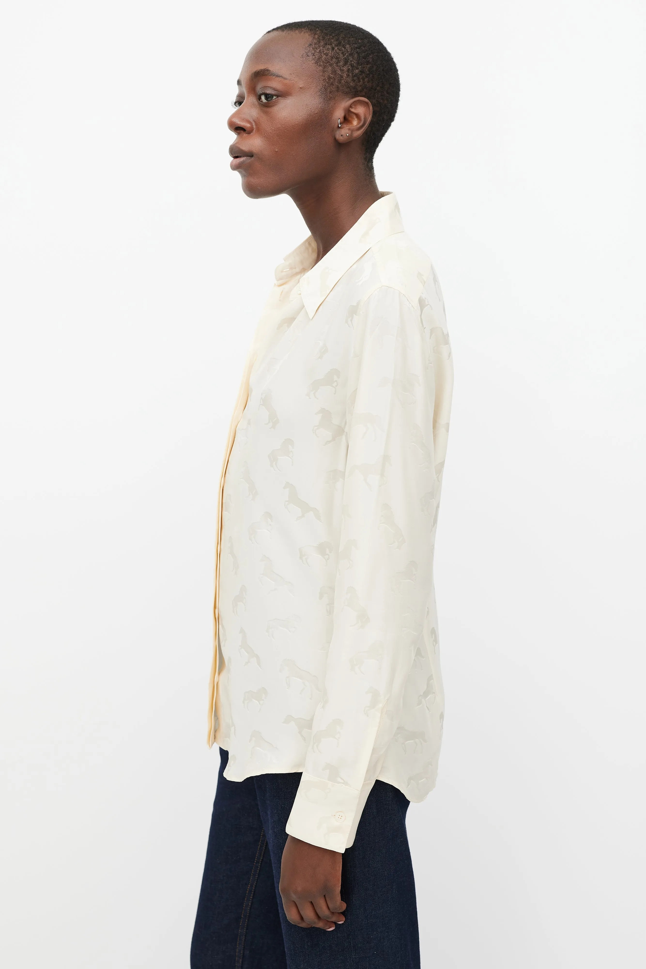 Beige Patterned Shirt