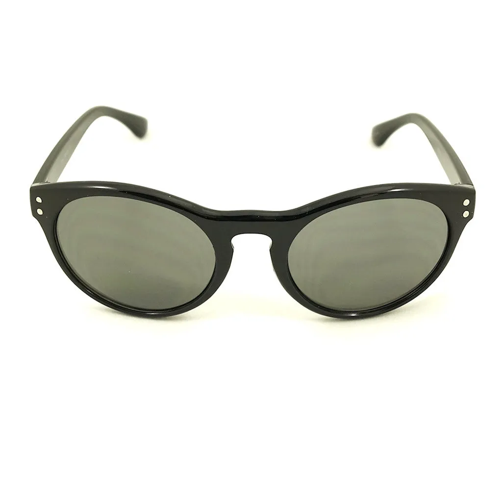 Black Retro Round Sunglasses