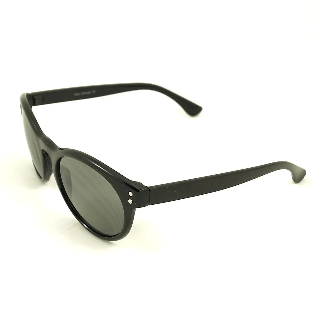 Black Retro Round Sunglasses
