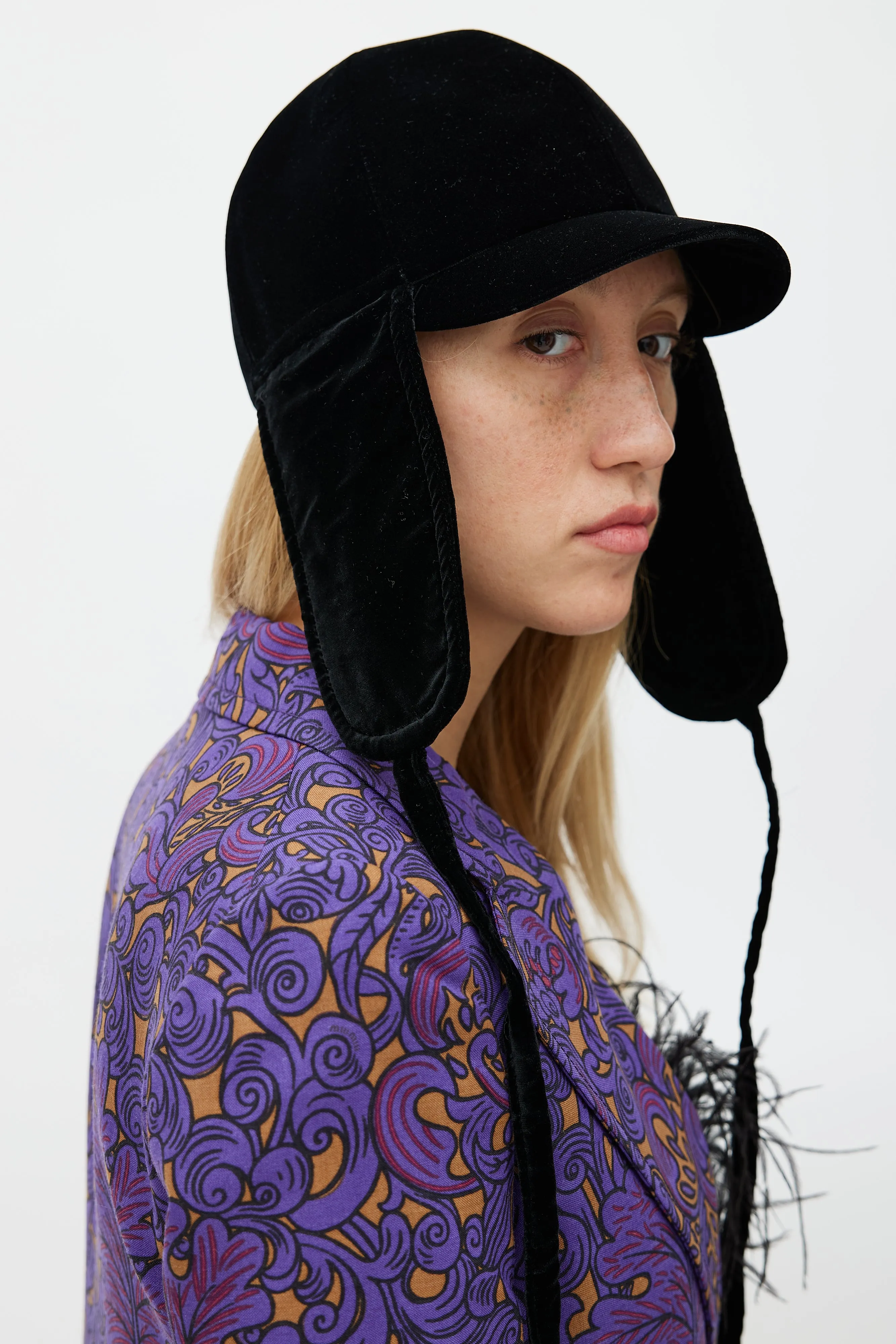 Black Velvet Trapper Hat