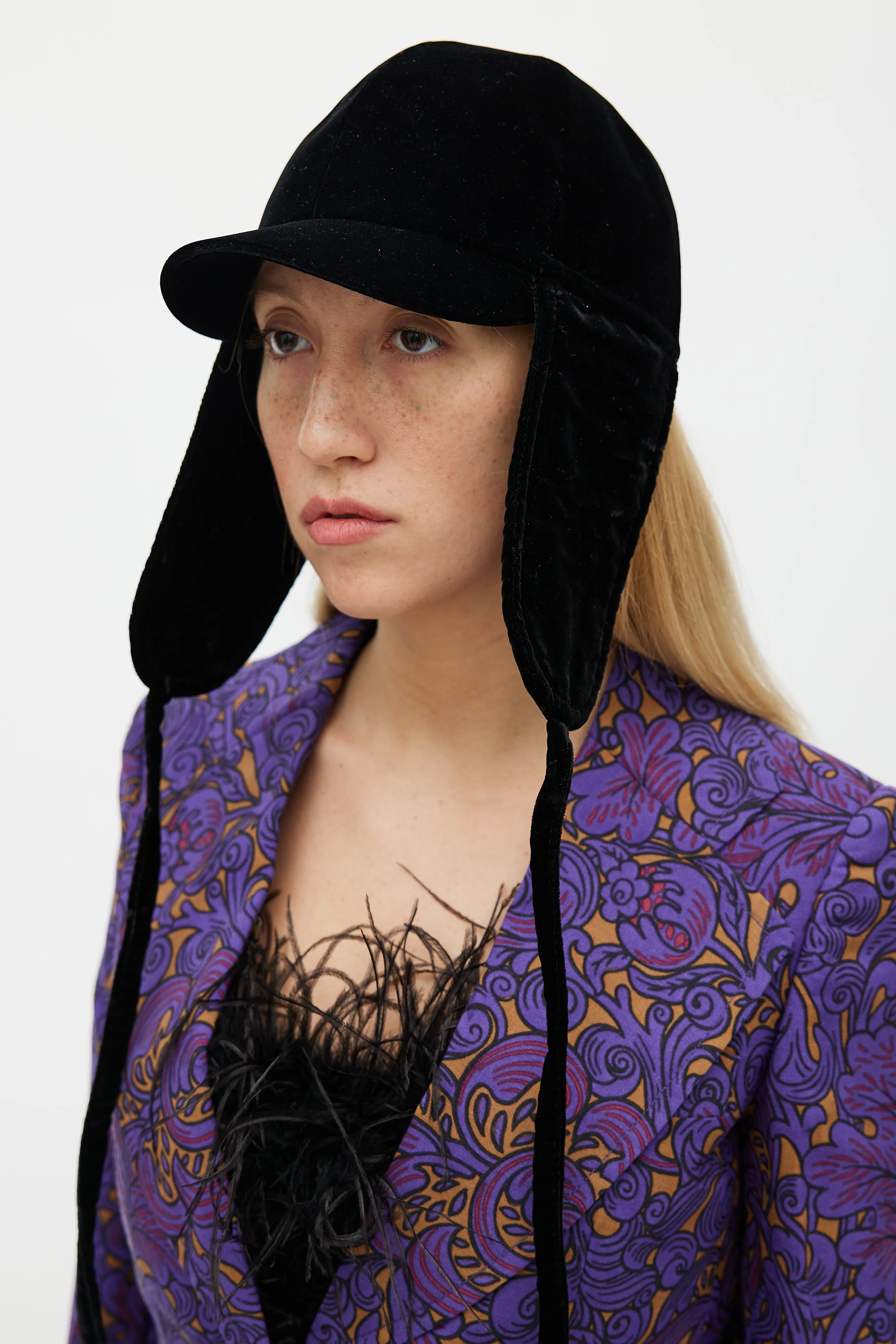 Black Velvet Trapper Hat