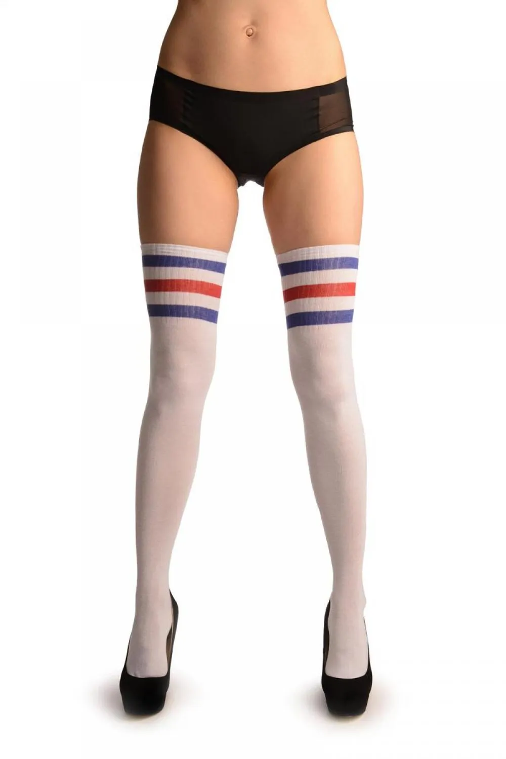 Blue & Red Stripes On White (Referee)