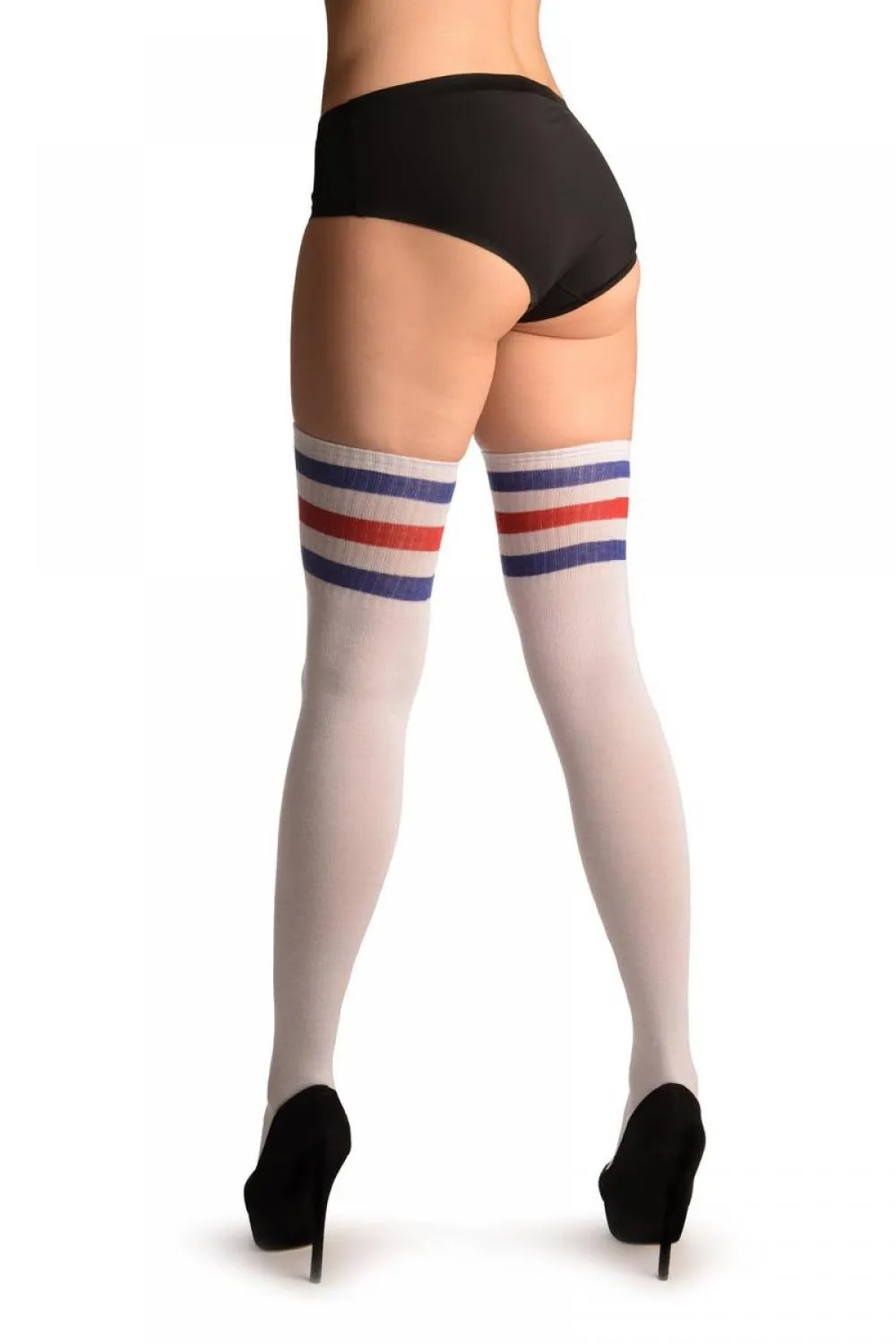 Blue & Red Stripes On White (Referee)