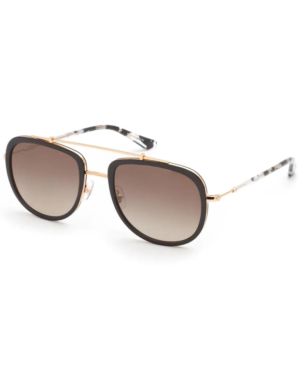 Breton II Sunglasses in Black and Interstellar 24K Mirrored