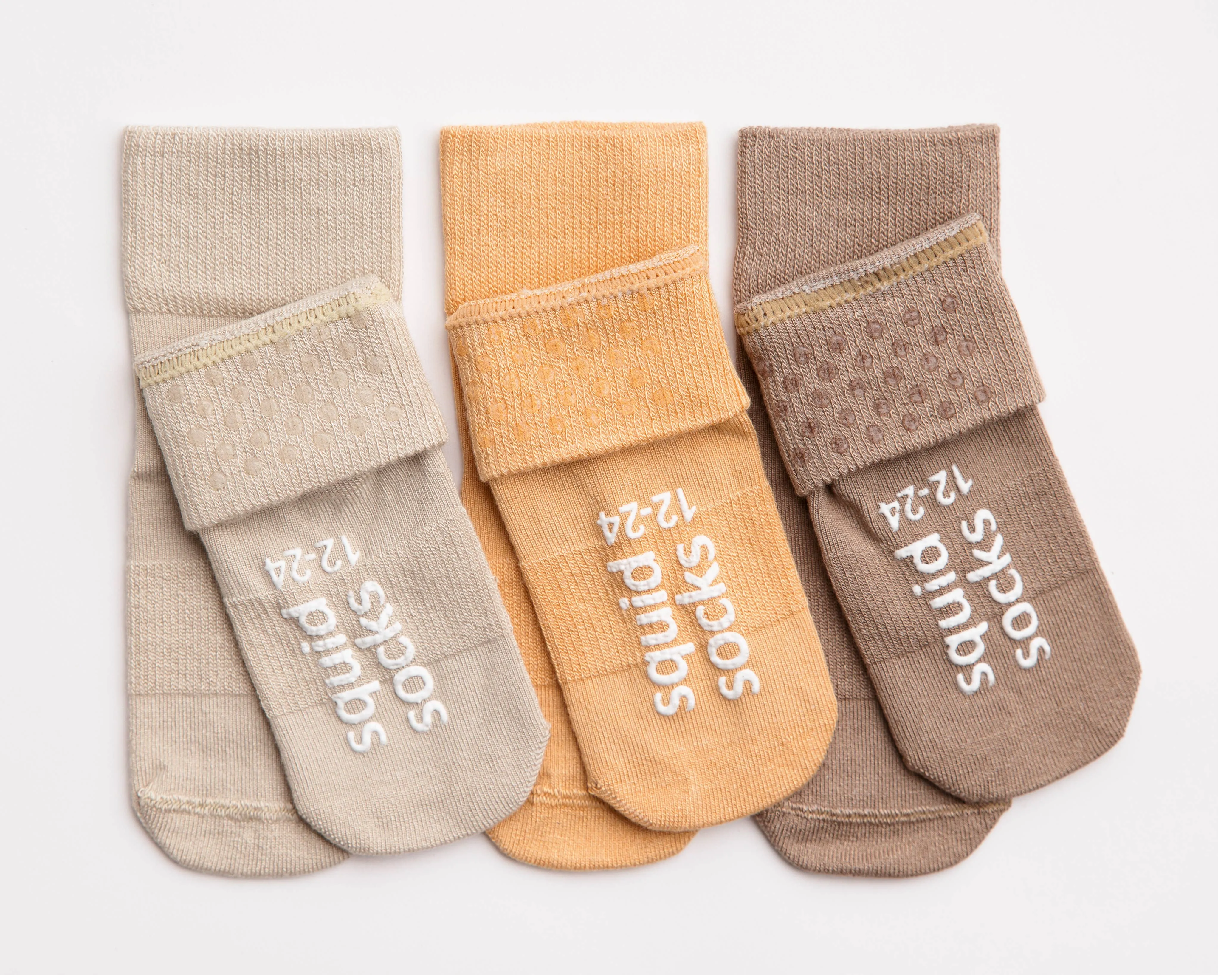 Caramel - Non-Slip Baby Socks Toffee, Butterscotch, Coffee
