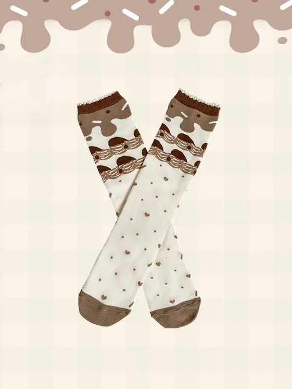 Chcoclate Theme Brown Sweet Lolita Calf Socks