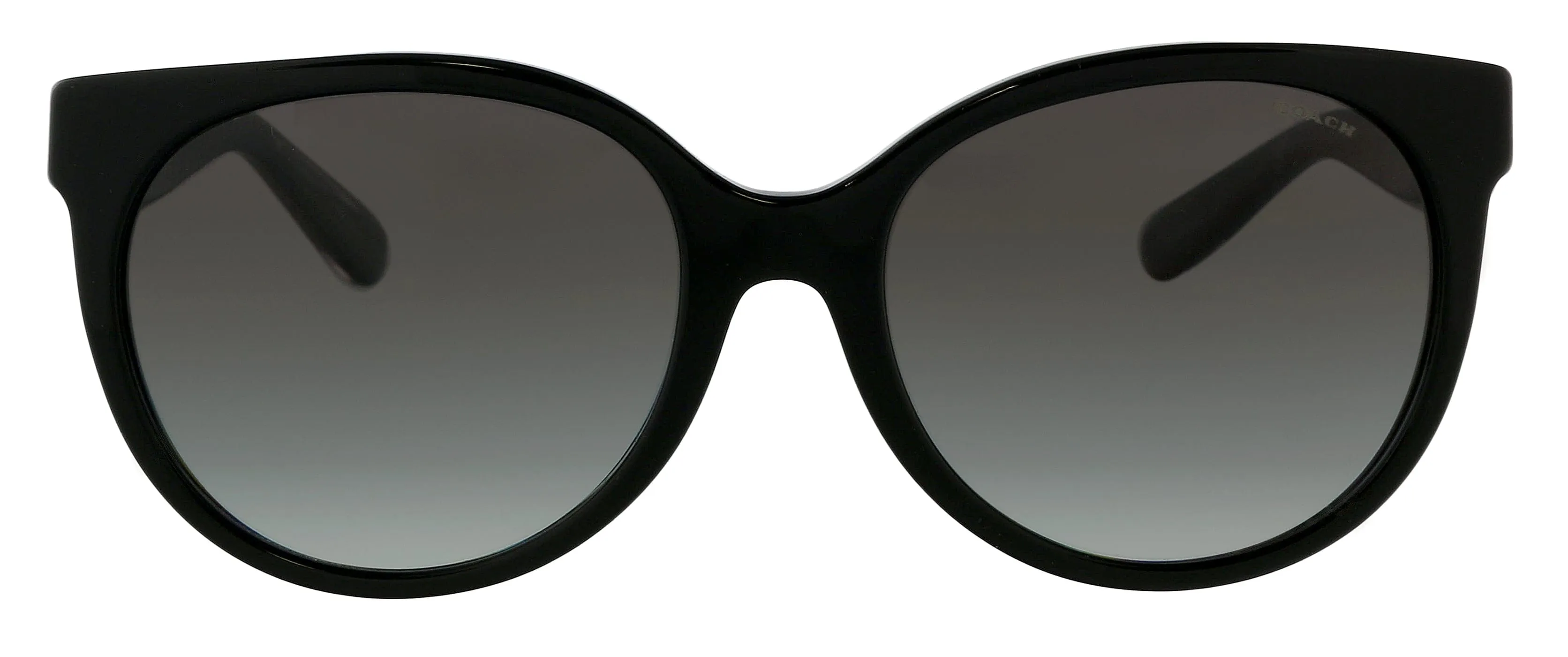 Coach Woman Sunglasses Black Frame, Light Grey Black Gradient Lenses, 55MM