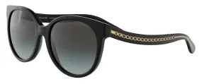 Coach Woman Sunglasses Black Frame, Light Grey Black Gradient Lenses, 55MM