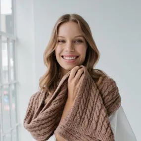 Cosy Knit Scarf - Mink