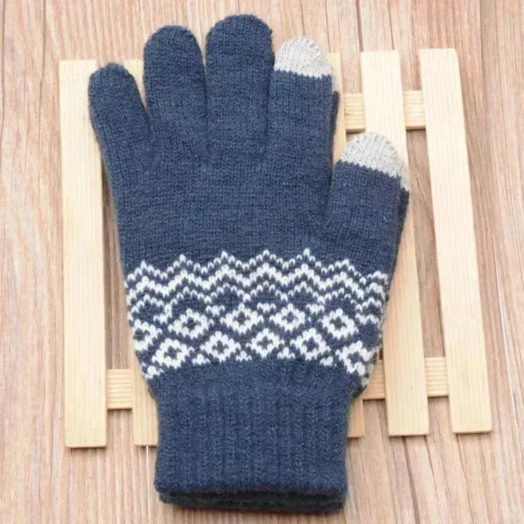 Couple knitted gloves touch screen gloves