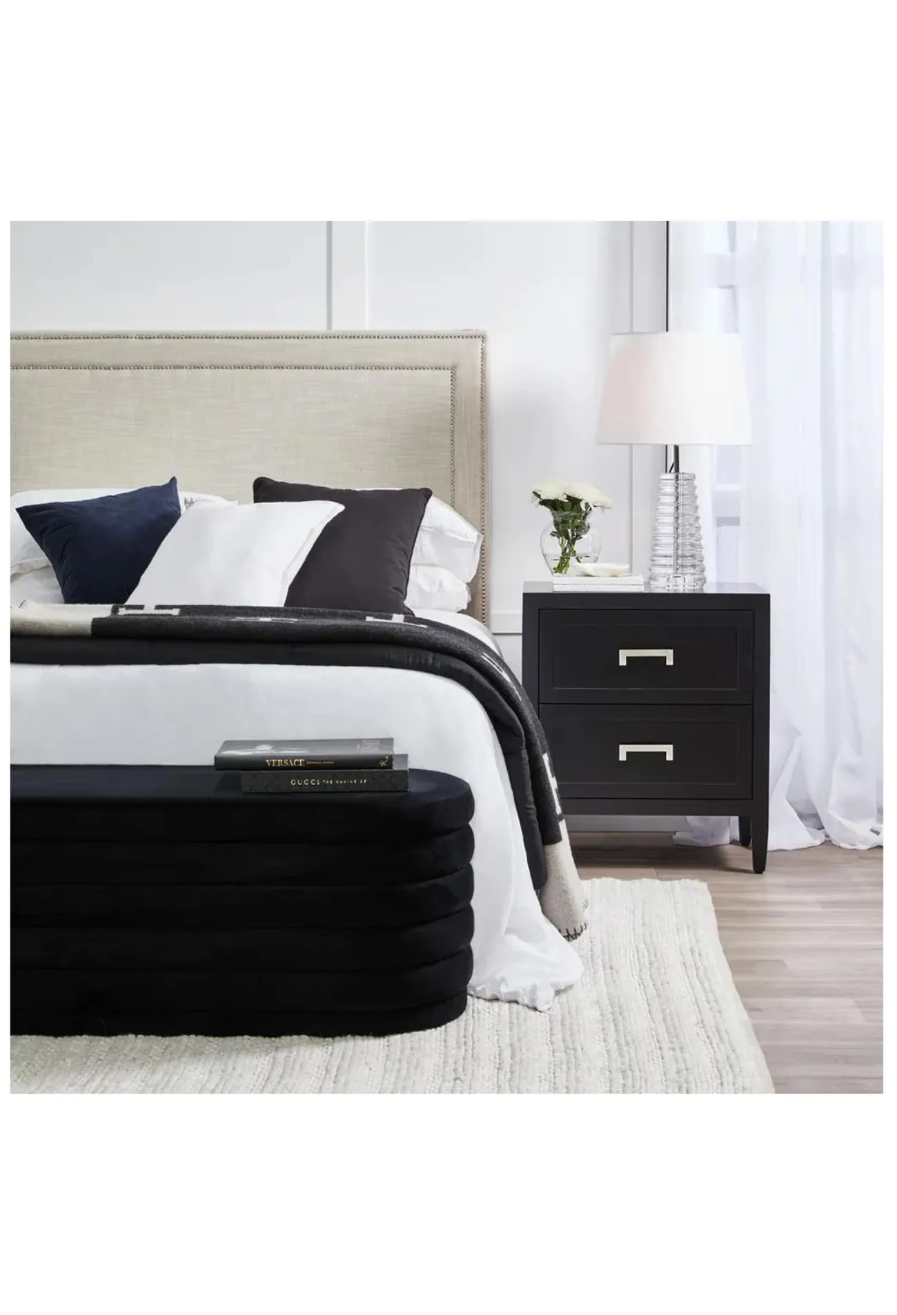 Dessi Storage Bench Ottoman - Black