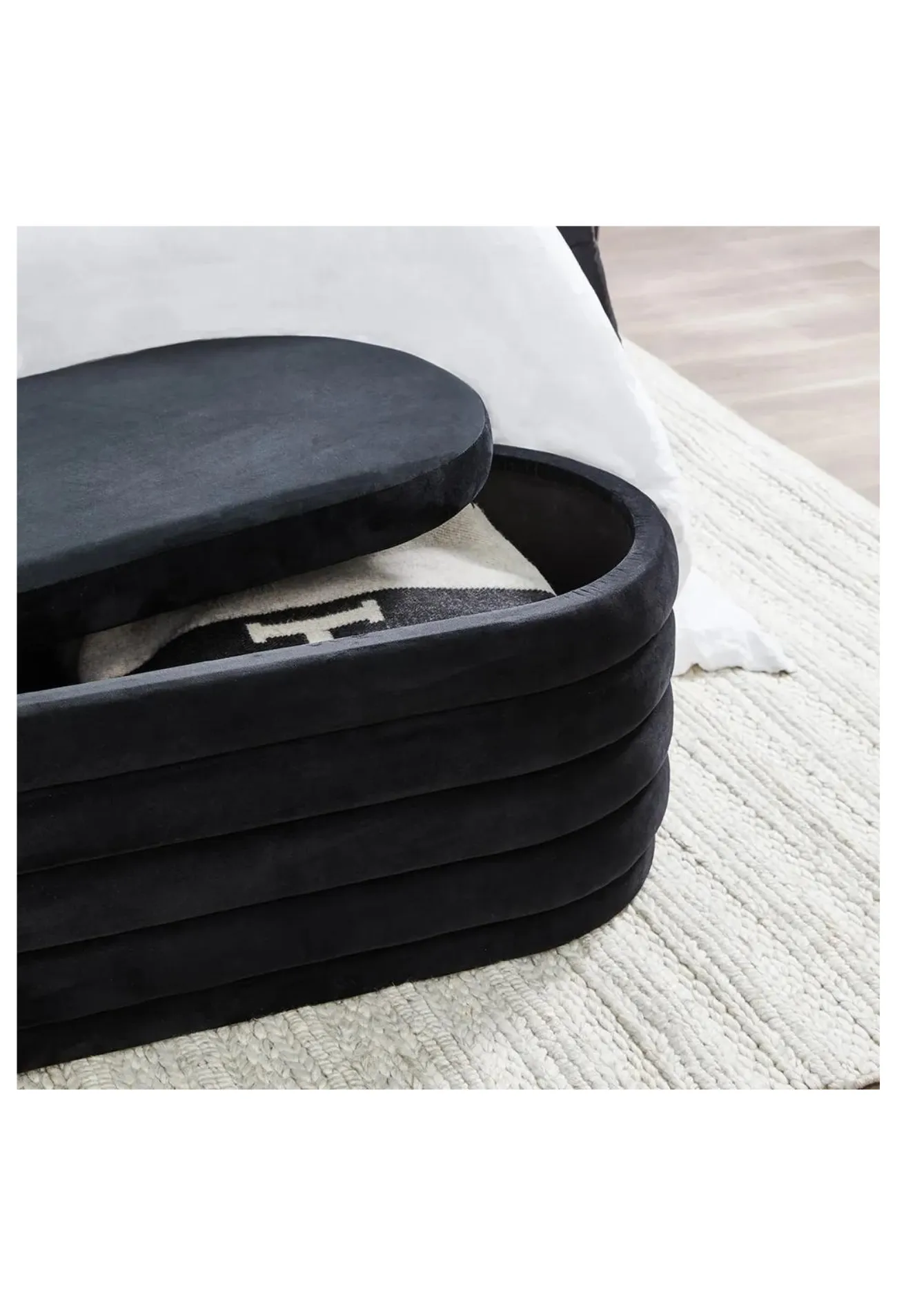 Dessi Storage Bench Ottoman - Black