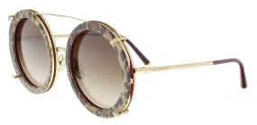 Dolce & Gabbana DG2198 131813 Gold/bordeaux leo Round Dual Wear  Sunglasses