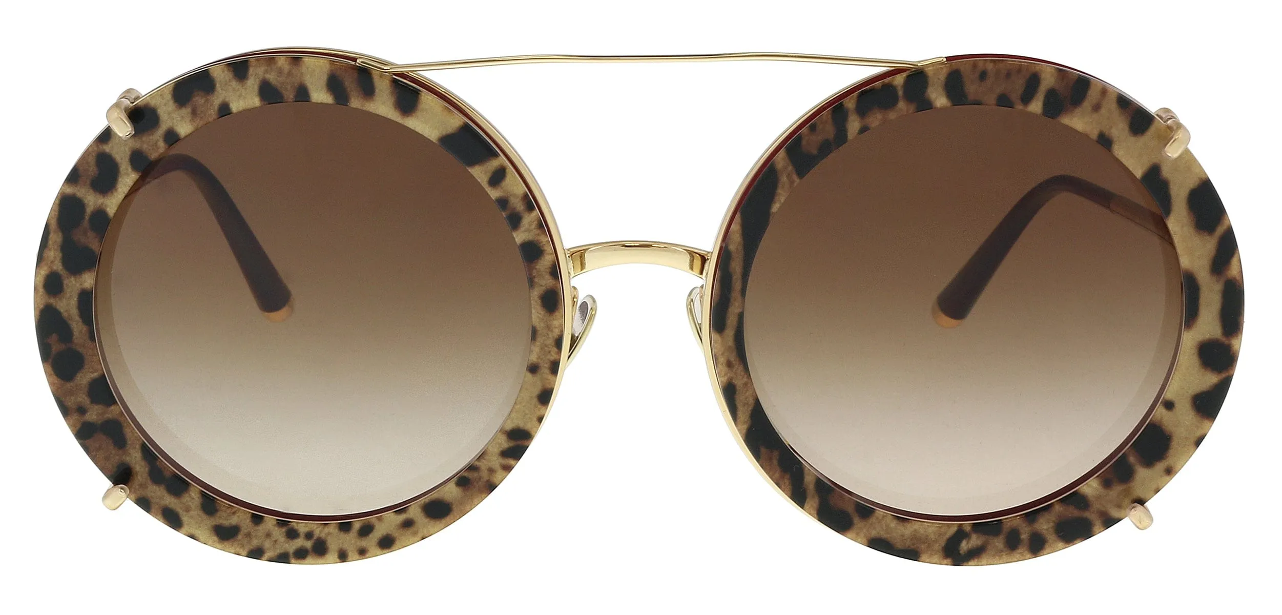 Dolce & Gabbana DG2198 131813 Gold/bordeaux leo Round Dual Wear  Sunglasses