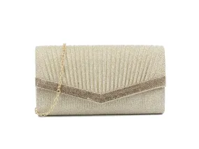 Gold Crystal Glitter Clutch Bag