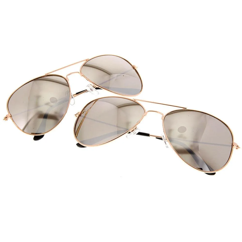 grinderPUNCH 2 Pack Copper Mirrored Aviator Sunglasses