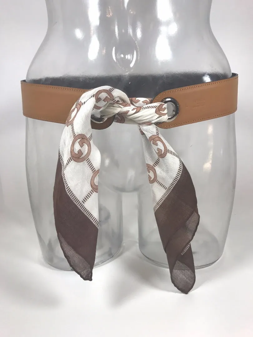 HERMES Dark Brown and Tan Reversible Leather Belt Size Large