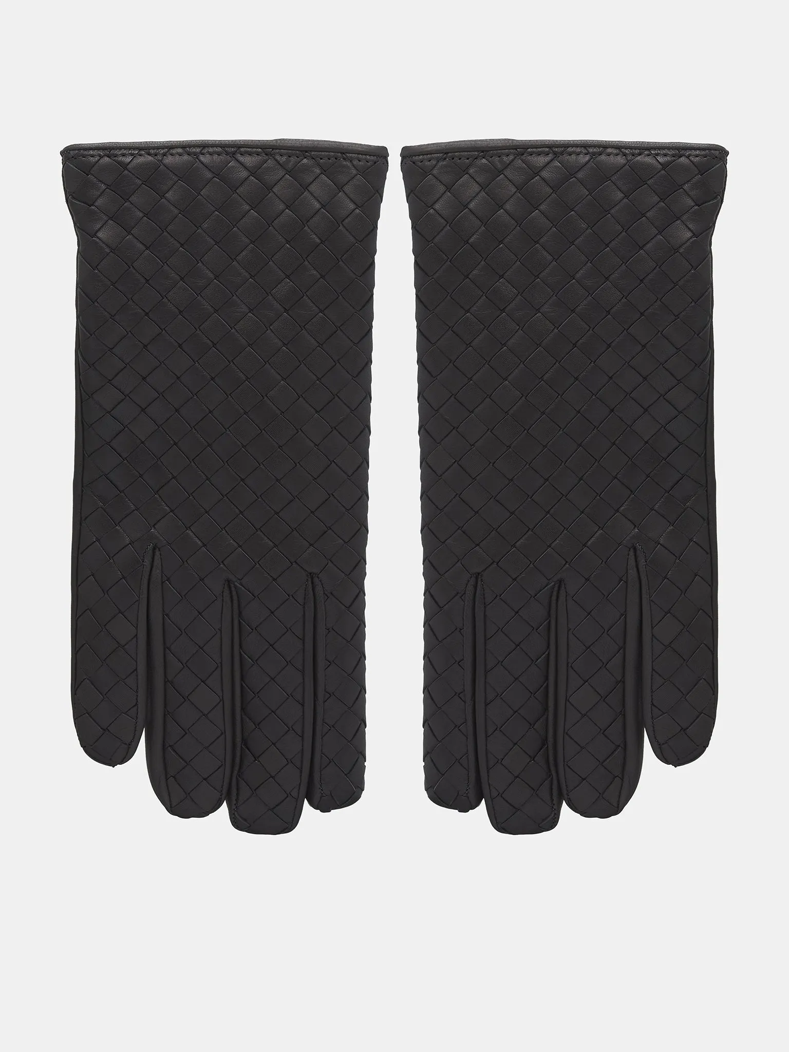 Intrecciato Leather Gloves (804440V0171-1792-DARK-GREY)