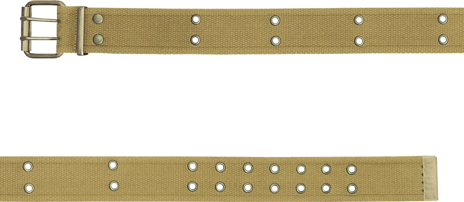 Khaki - Military GI Vintage Style Pistol Belt - Cotton