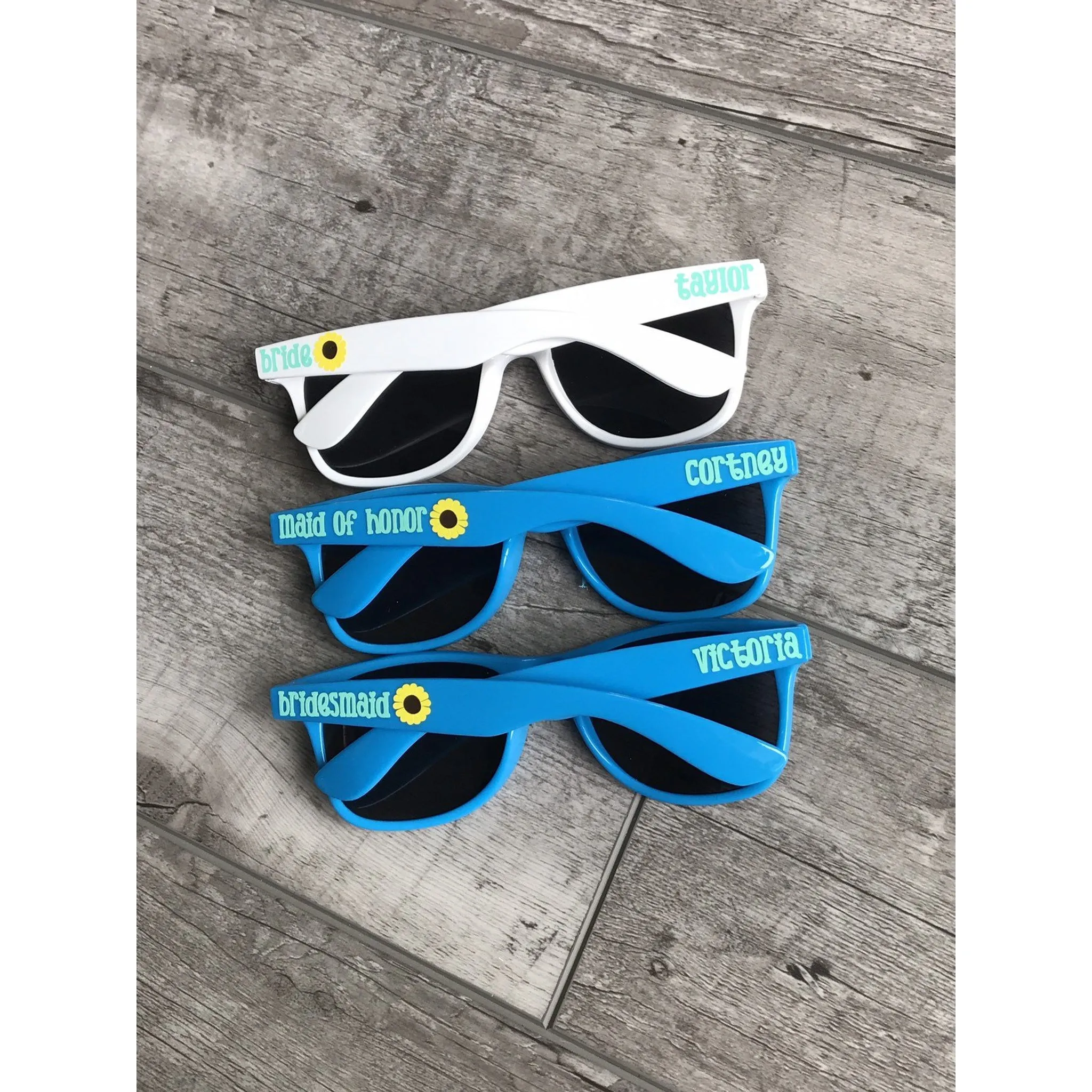 Light Blue Bachelorette Party Sunglasses, Personalized