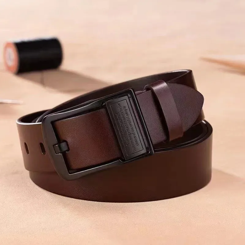Luxury Vintage Men's Leather Belt Alloy Buckle
