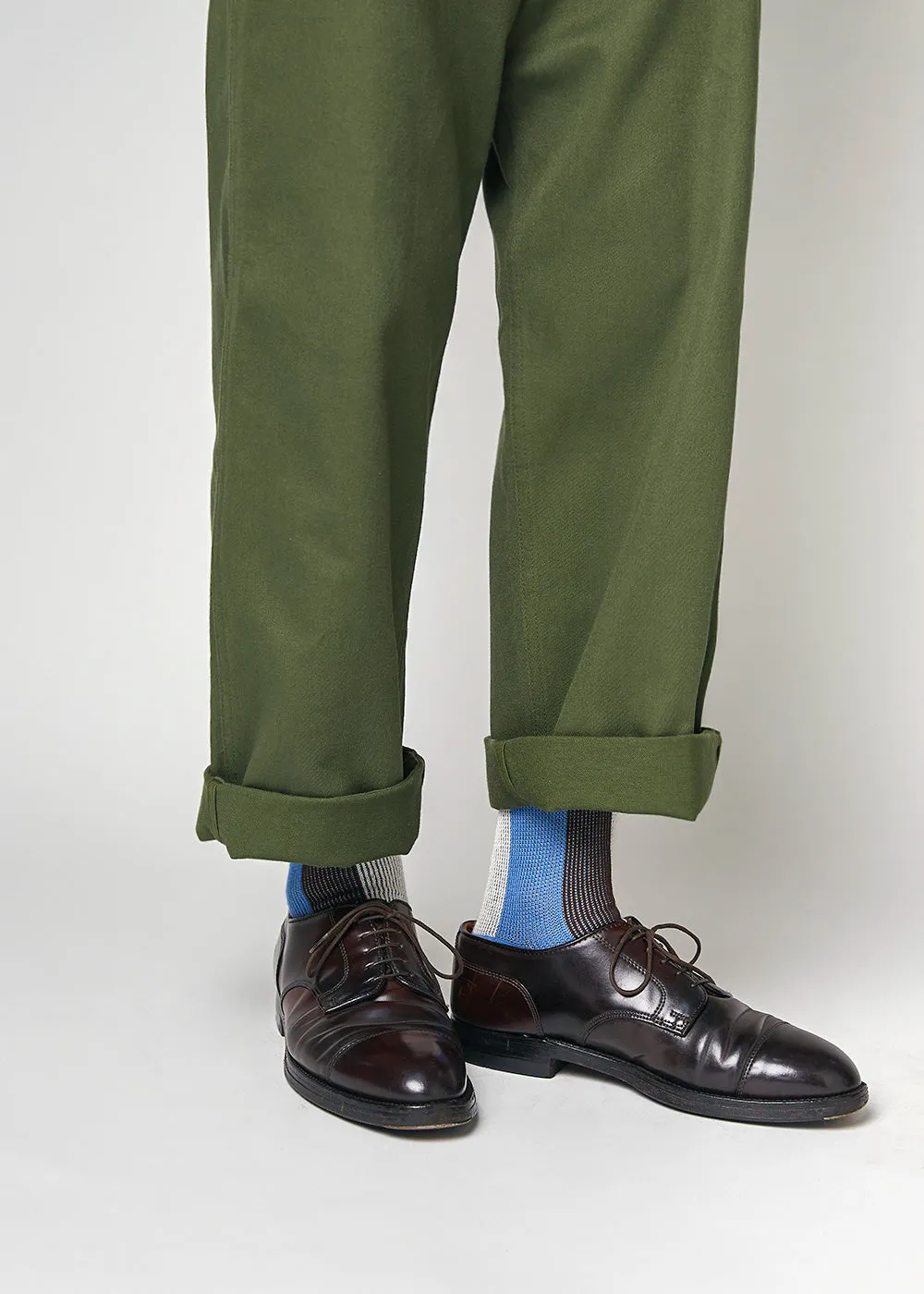 Men's BLanCHE Socks - Blue, White, & Brown