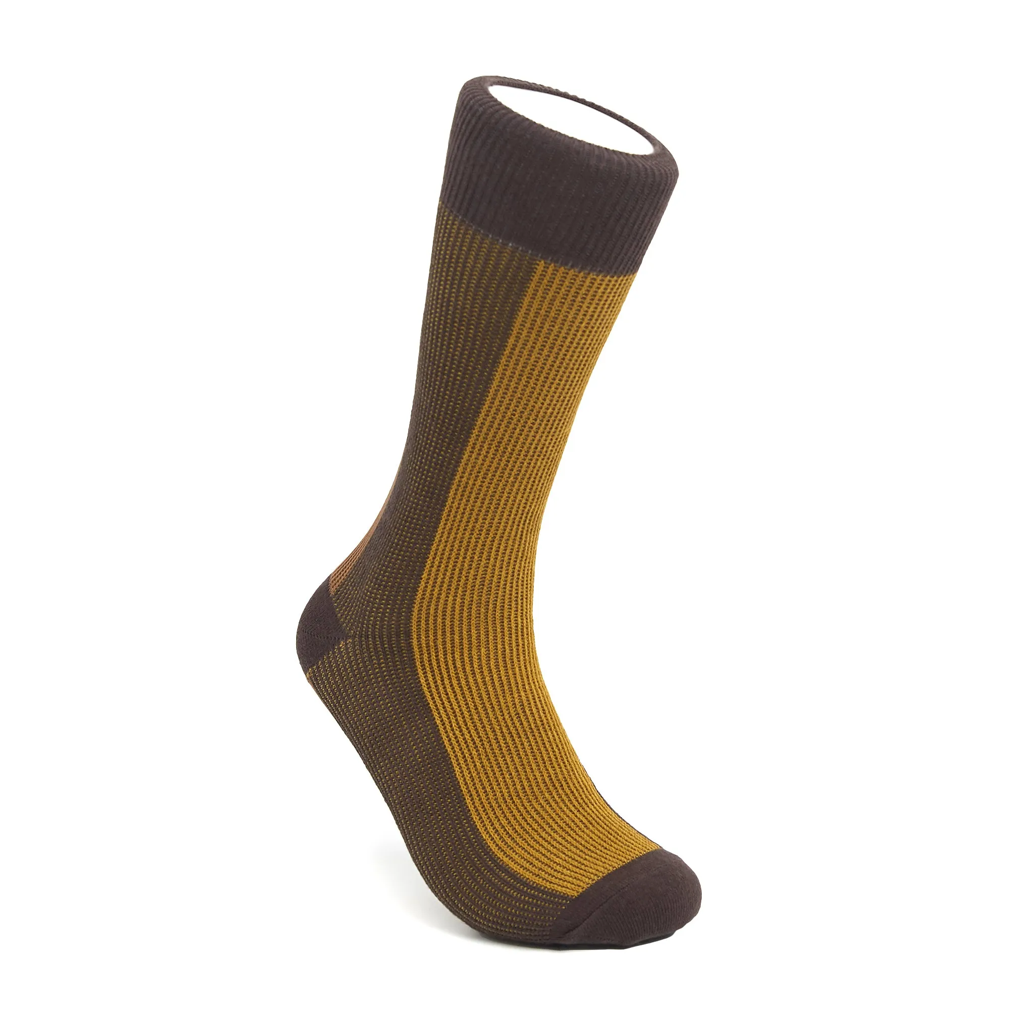 Men's BLanCHE Socks - Brown & Yellow