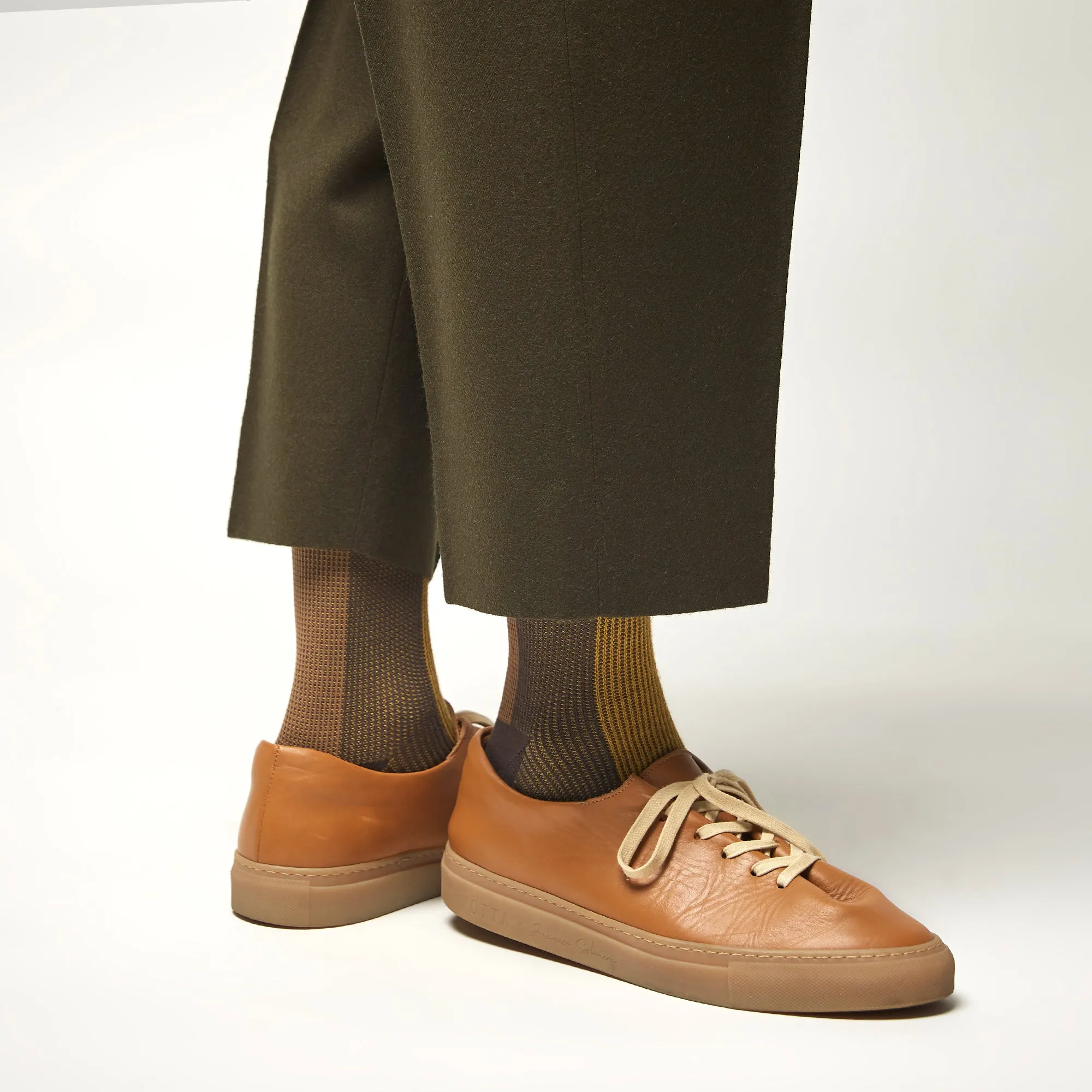 Men's BLanCHE Socks - Brown & Yellow