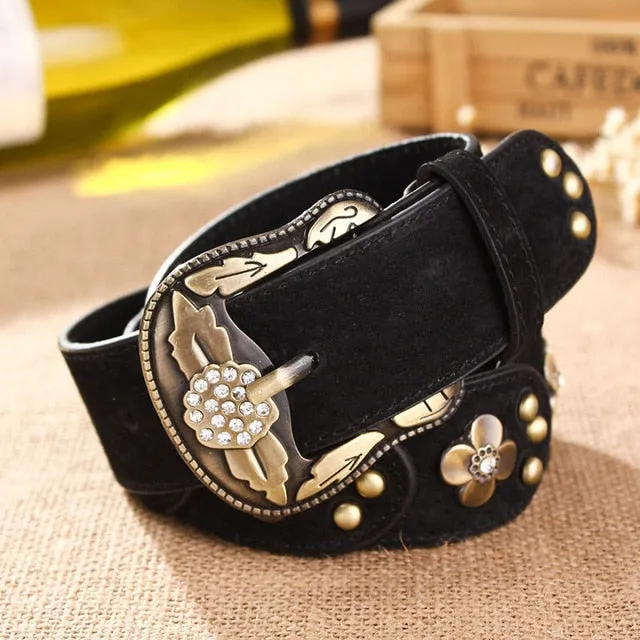 Metallic Designer Fashion Vintage Floral Belts