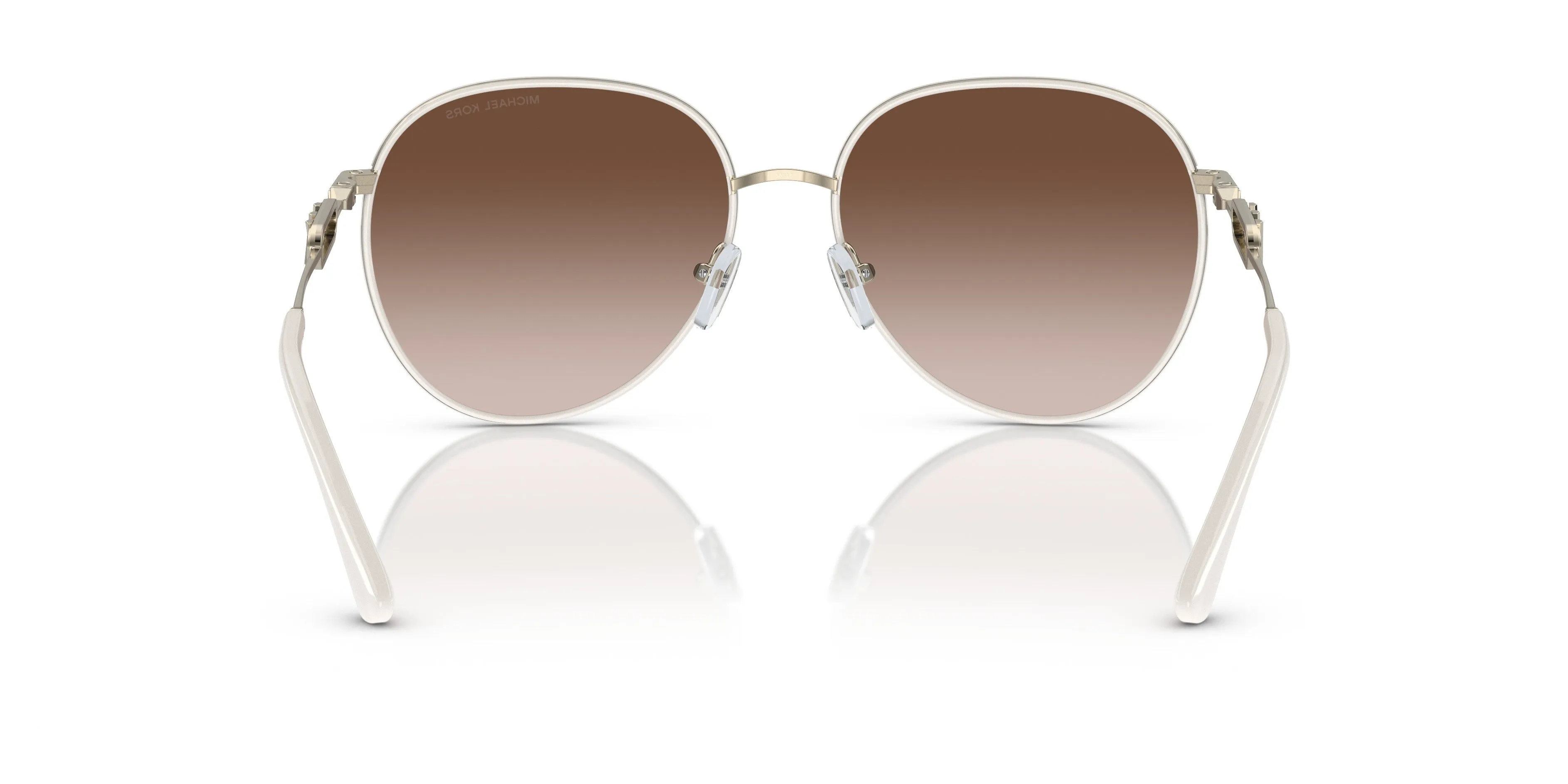 Michael Kors 0MK1128J 123313 Empire  Light Gold/White Round Sunglasses