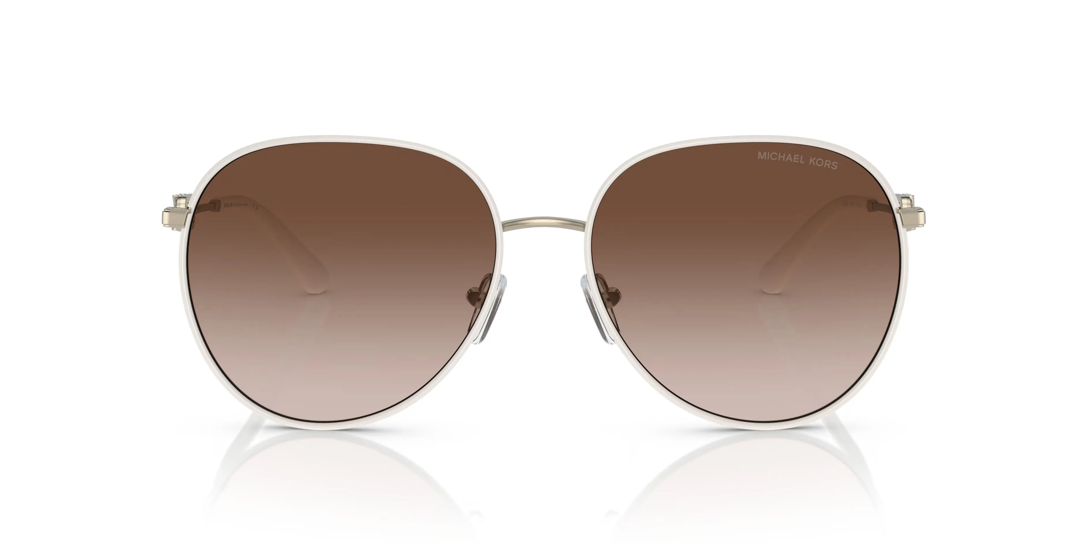 Michael Kors 0MK1128J 123313 Empire  Light Gold/White Round Sunglasses