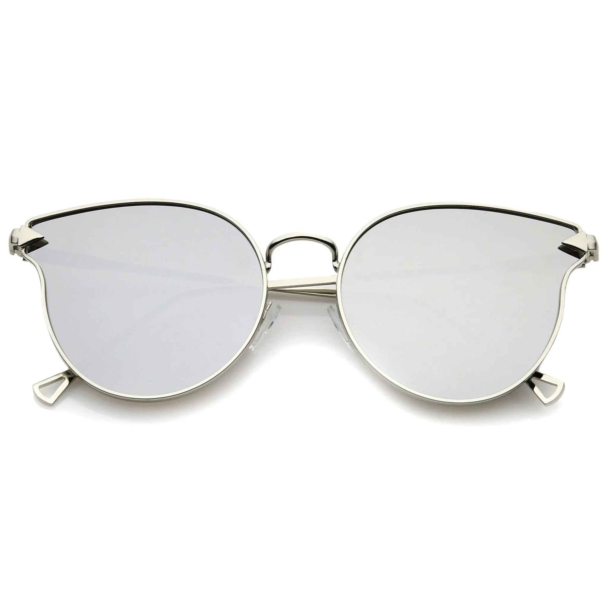 Modern Flat Mirror Lens Horned Rim Sunglasses A854