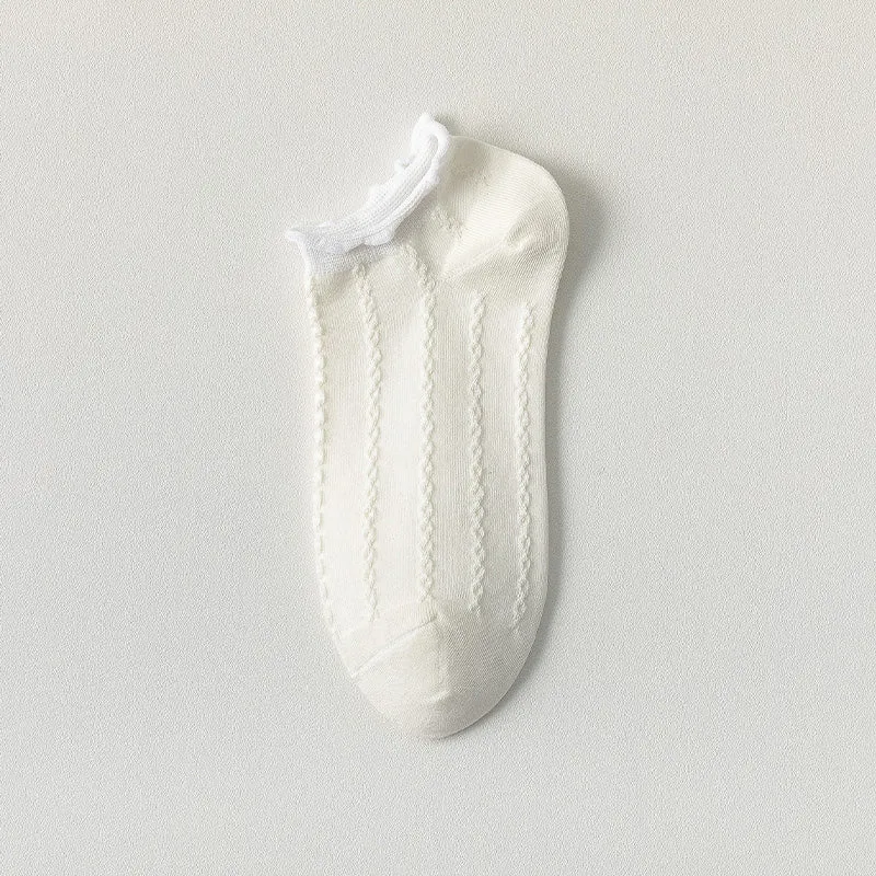 Pink White Short Socks