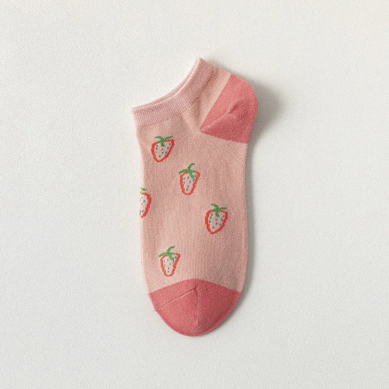 Pink White Short Socks