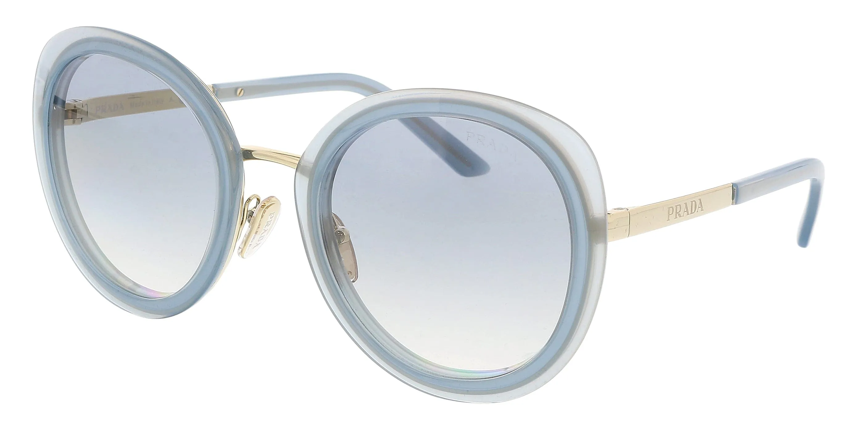Prada 0PR 54YS 06Y03O53 Round Full Rim Blue Sunglasses