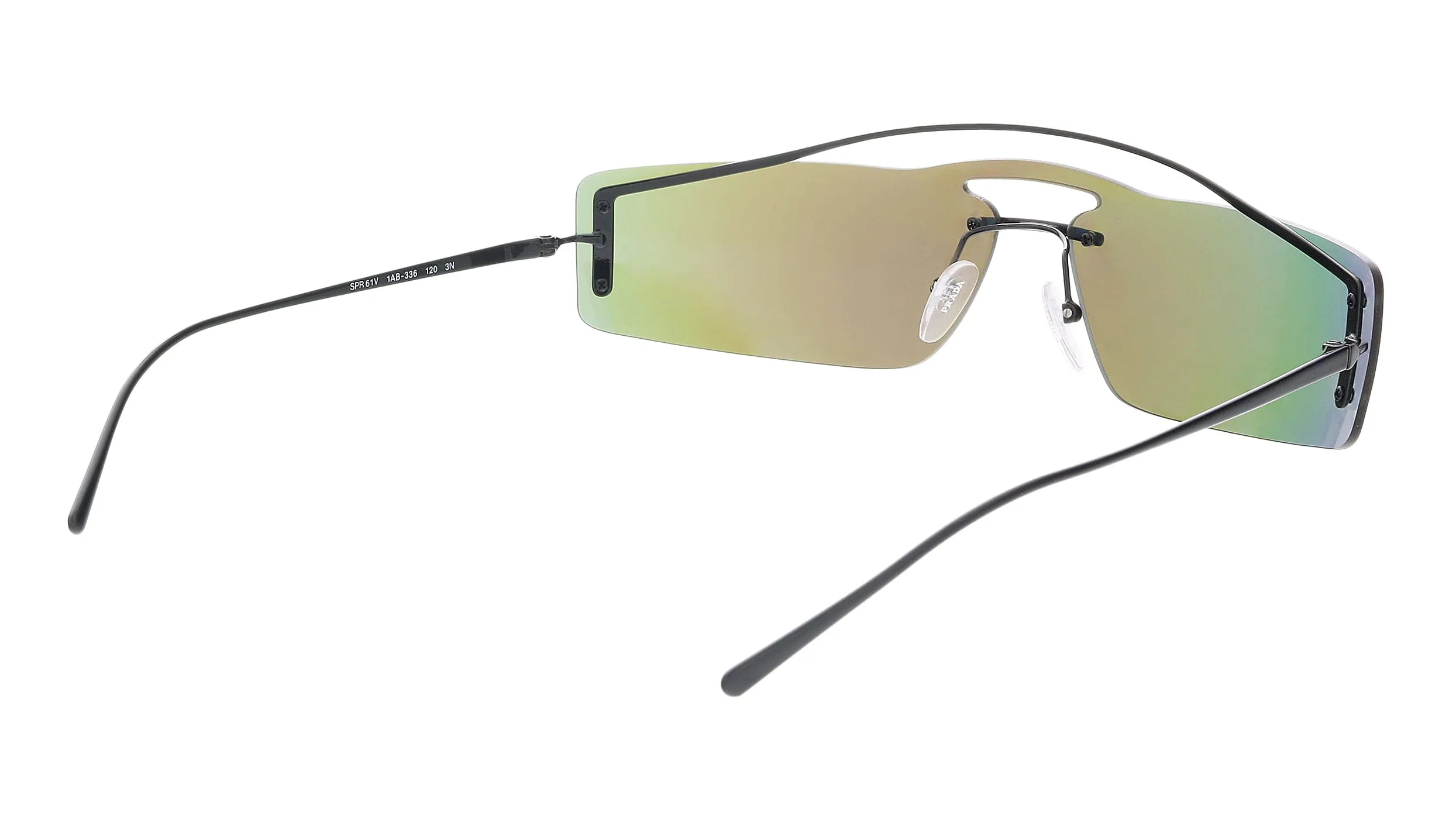 Prada PR61VS 1AB336  Black Rectangular Sunglasses